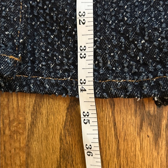 GANNI Short Sleeve Fluffy Denim Mini Dress Sz 40 - Picture 7 of 8